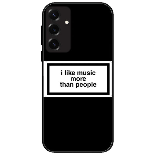 I Like Music More Than People - Glossy Metal Silicone Case for Samsung Galaxy S25 Plus