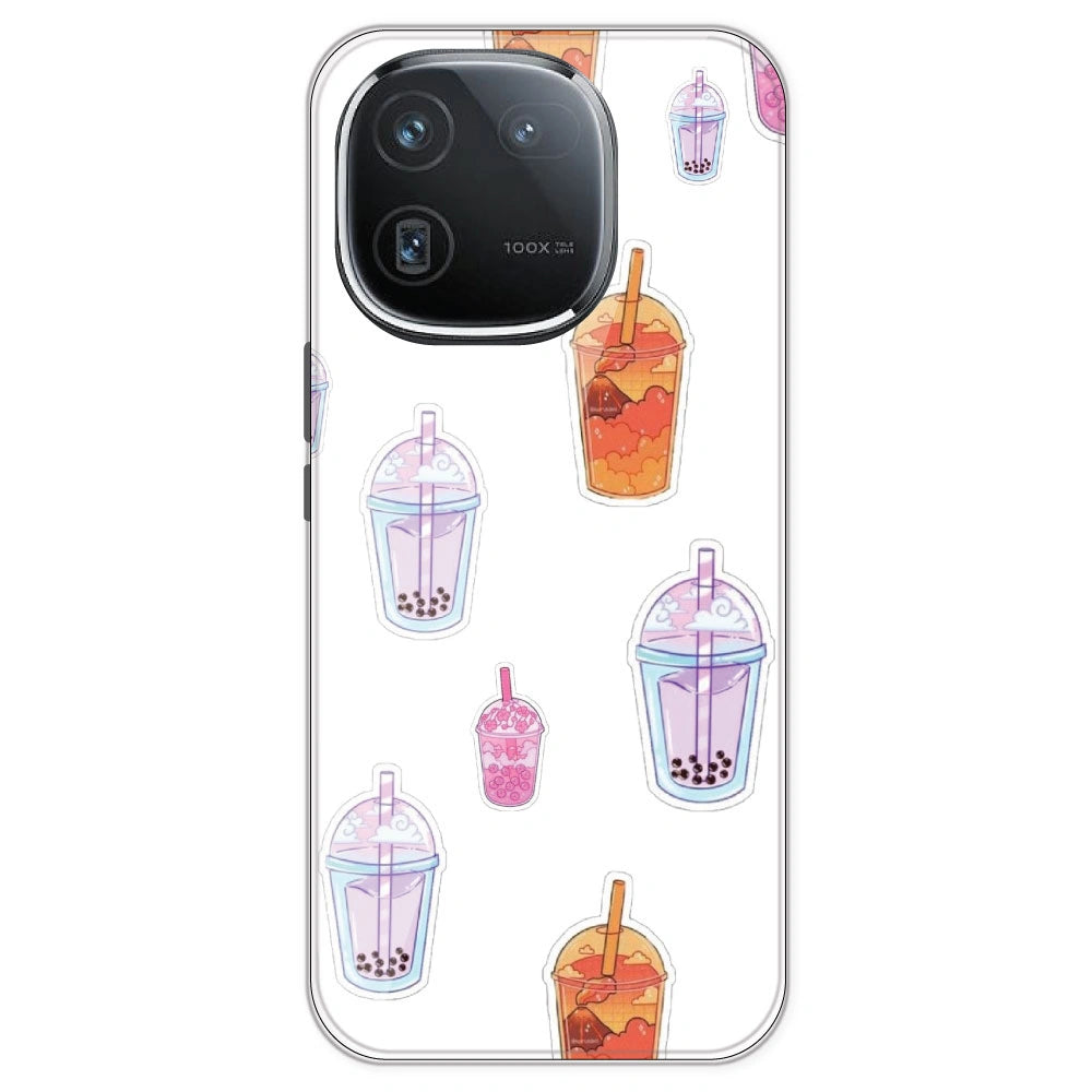 Bubble Tea - Clear Printed Silicone Case For IQOO 12