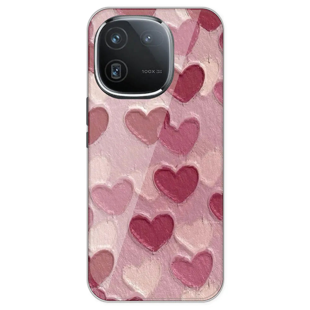 Pastel Hearts - Printed Silicone Case For IQOO 12