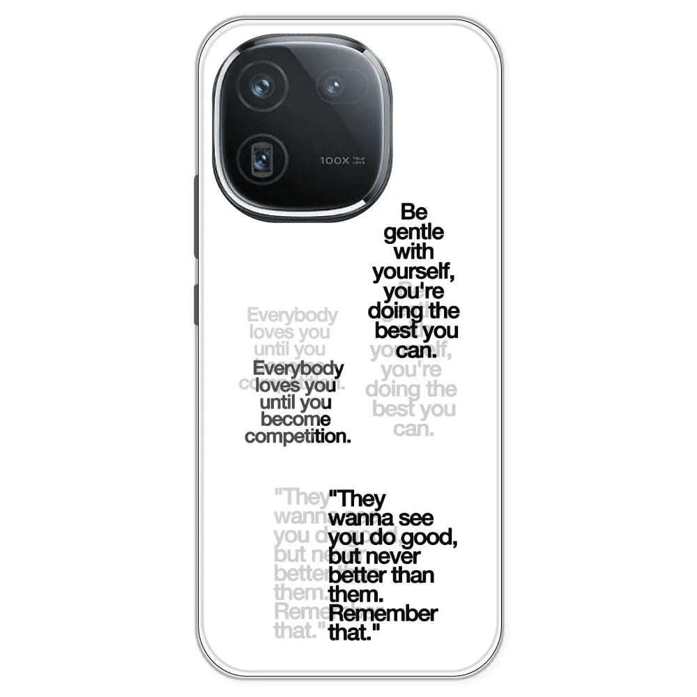 Motivational Quotes - Clear Printed Silicone Case For IQOO 12