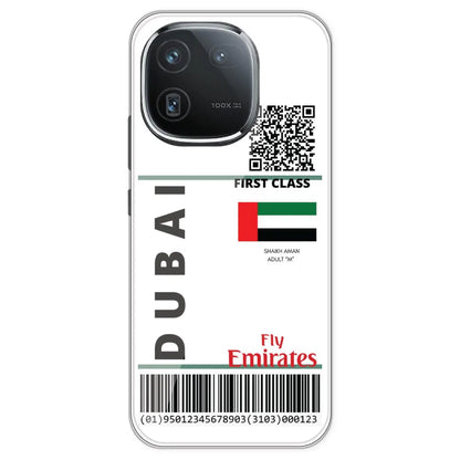 Dubai Ticket - Clear Printed Silicone Case For IQOO 12