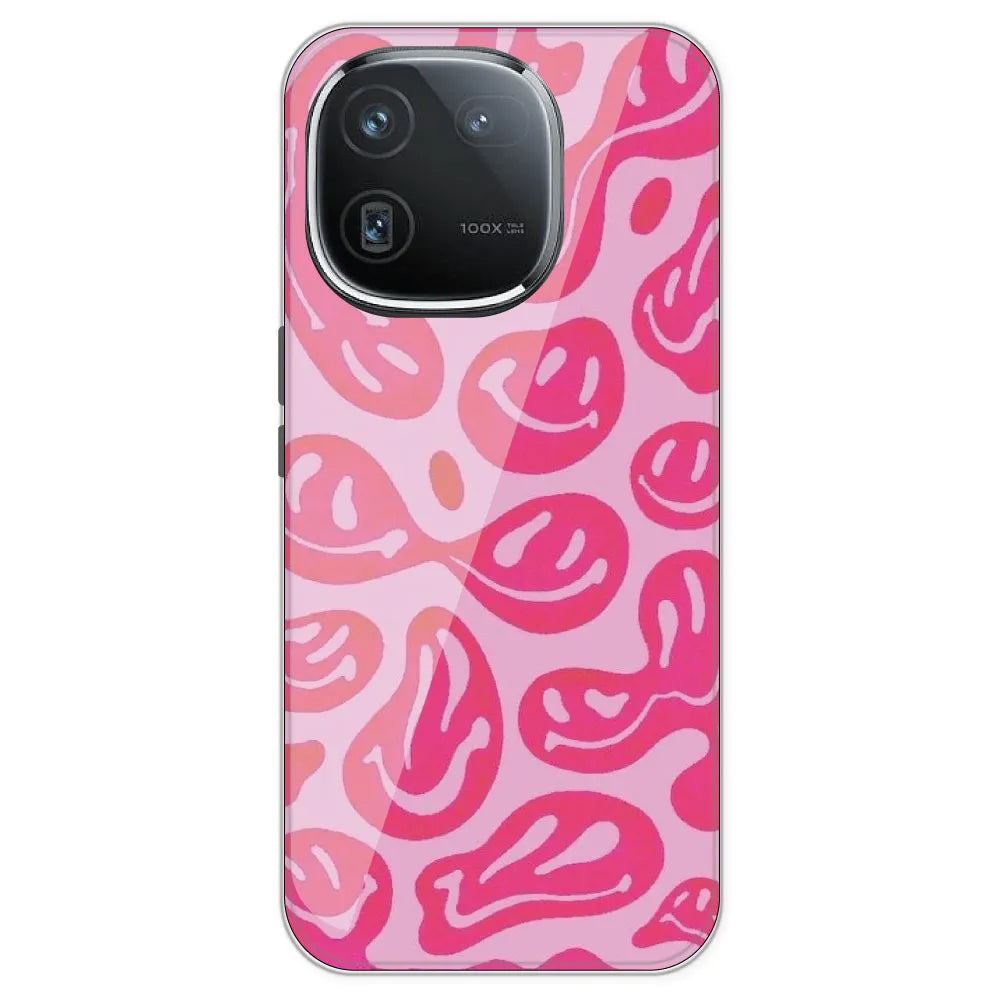 Pink Smilies - Printed Silicone Case For IQOO 12