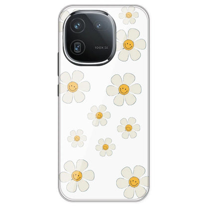 Smile Flowers - Clear Printed Silicone Case For IQOO 12