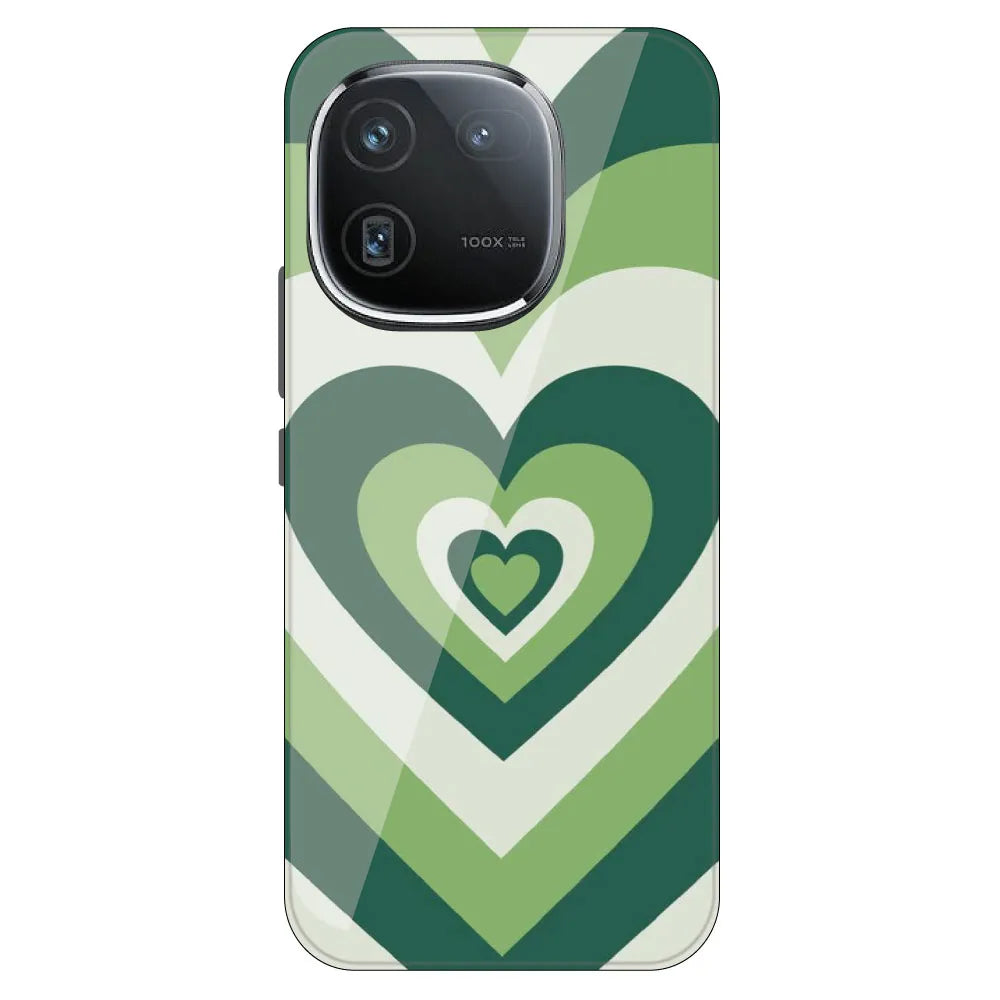 Dark Green Hearts - Printed Silicone Case For IQOO 12