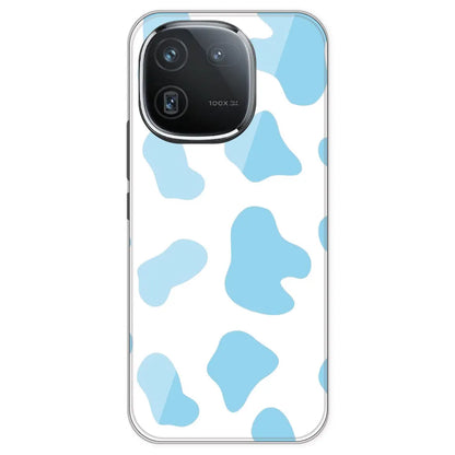 Blue Cow Print - Clear Printed Silicone Case For IQOO 12