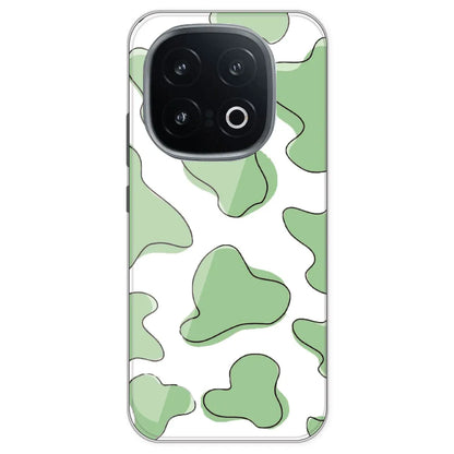 Green Cow Print - Clear Printed Silicone Case For IQOO 13