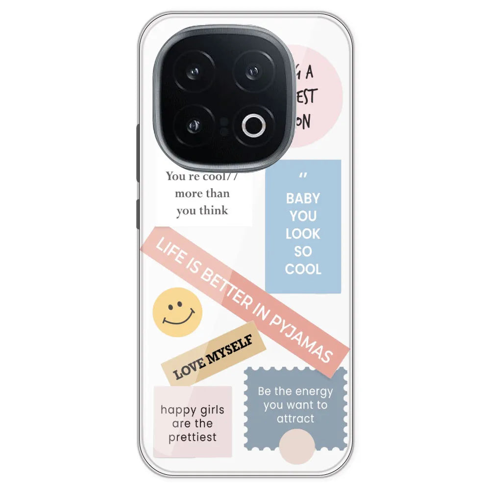 Be Happy - Clear Printed Silicone Case For IQOO 13