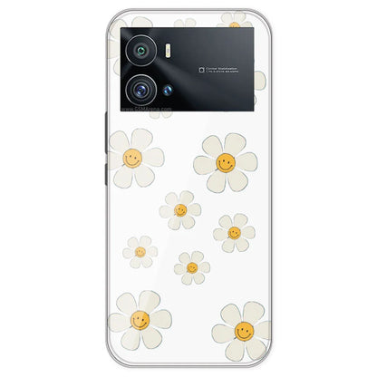 Smile Flowers - Clear Printed Silicone Case For IQOO 9 Pro