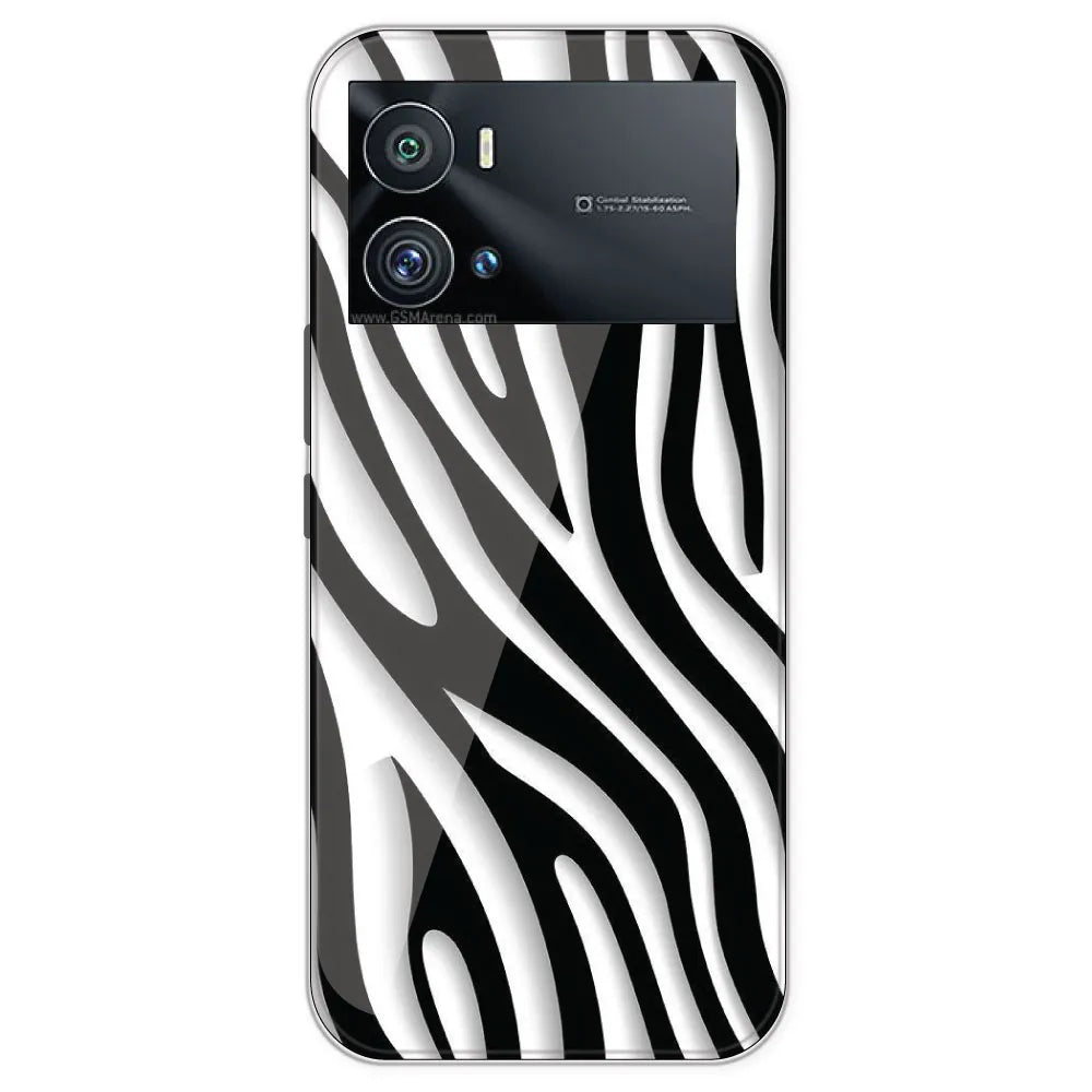 Zebra Print - Clear Printed Silicone Case For IQOO 9 Pro