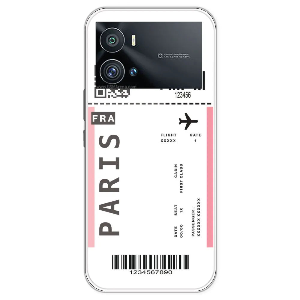 Paris Ticket - Clear Printed Silicone Case For IQOO 9 Pro