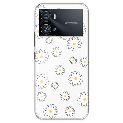 White Flowers - Clear Printed Silicone Case For IQOO 9 Pro