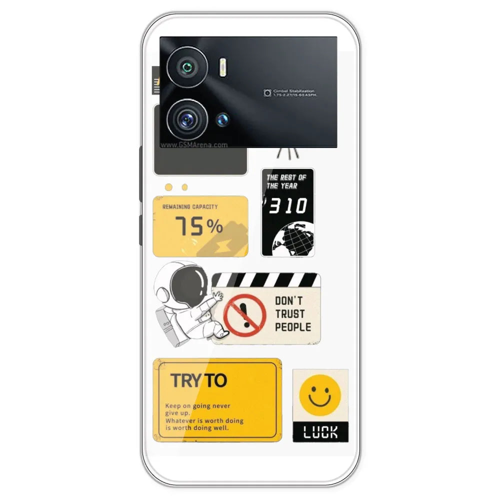 Space - Clear Printed Silicone Case For IQOO 9 Pro