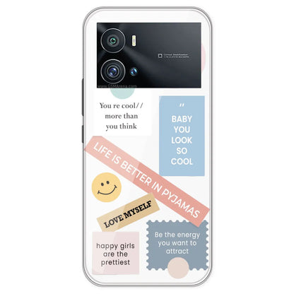 Be Happy - Clear Printed Silicone Case For IQOO 9 Pro