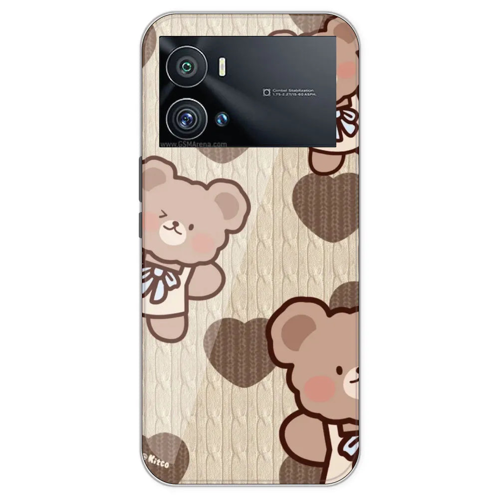 Teddy Heart - Printed Silicone Case For IQOO 9 Pro