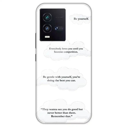 Quotes And Clouds - Clear Printed Silicone Case For IQOO 9SE