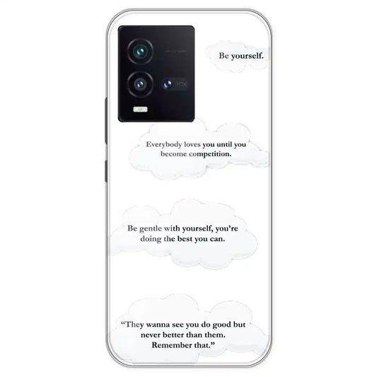 Quotes And Clouds - Clear Printed Silicone Case For IQOO 9SE