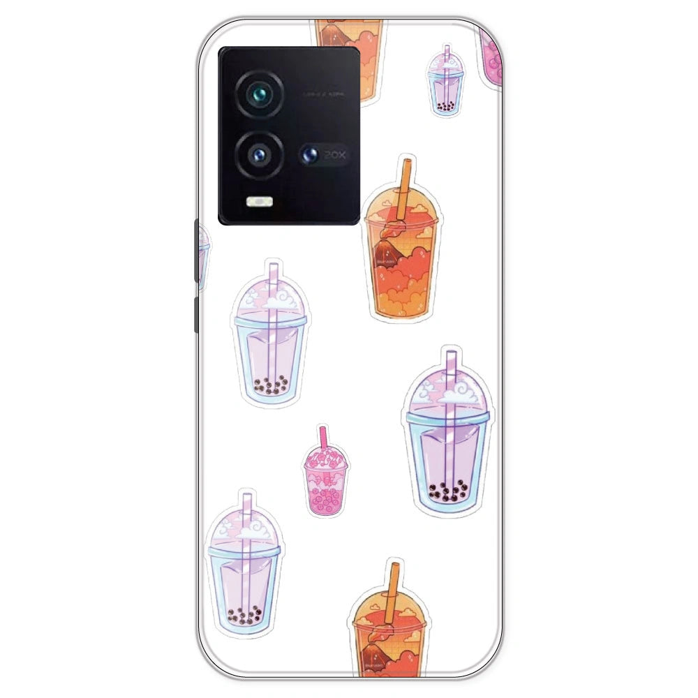Bubble Tea - Clear Printed Silicone Case For IQOO 9SE