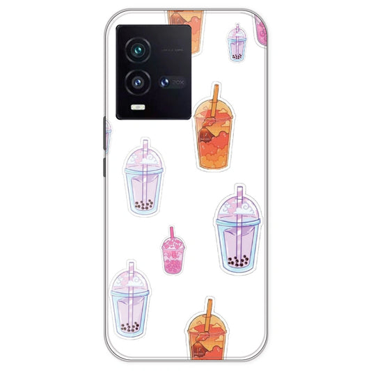 Bubble Tea - Clear Printed Silicone Case For IQOO 9SE