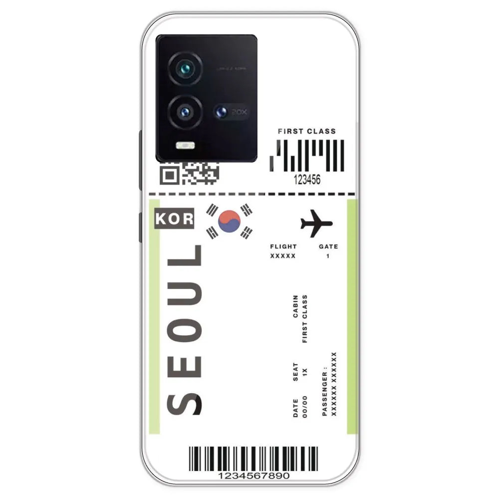 Seoul Ticket - Clear Printed Silicone Case For IQOO 9SE