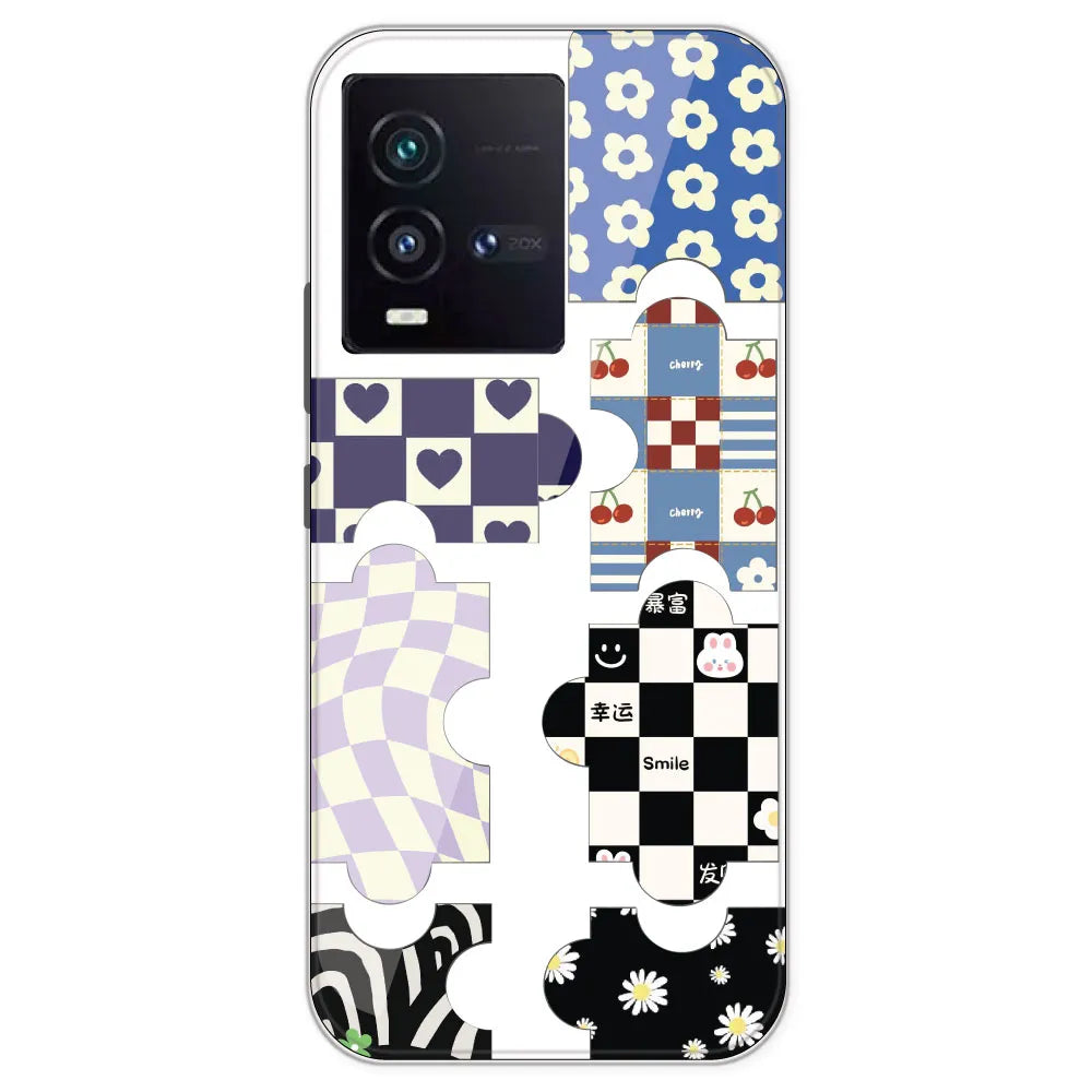 Aesthetic Puzzle - Clear Printed Silicone Case For IQOO 9SE
