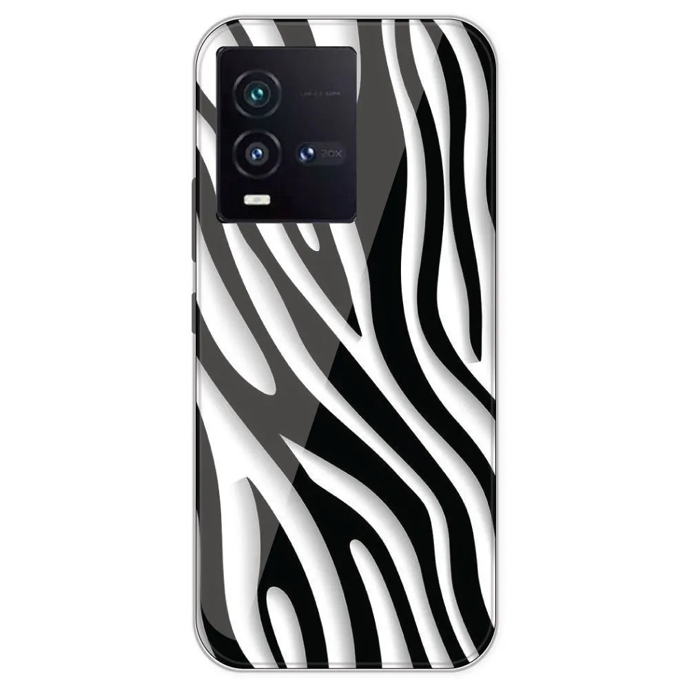 Zebra Print - Clear Printed Silicone Case For IQOO 9SE