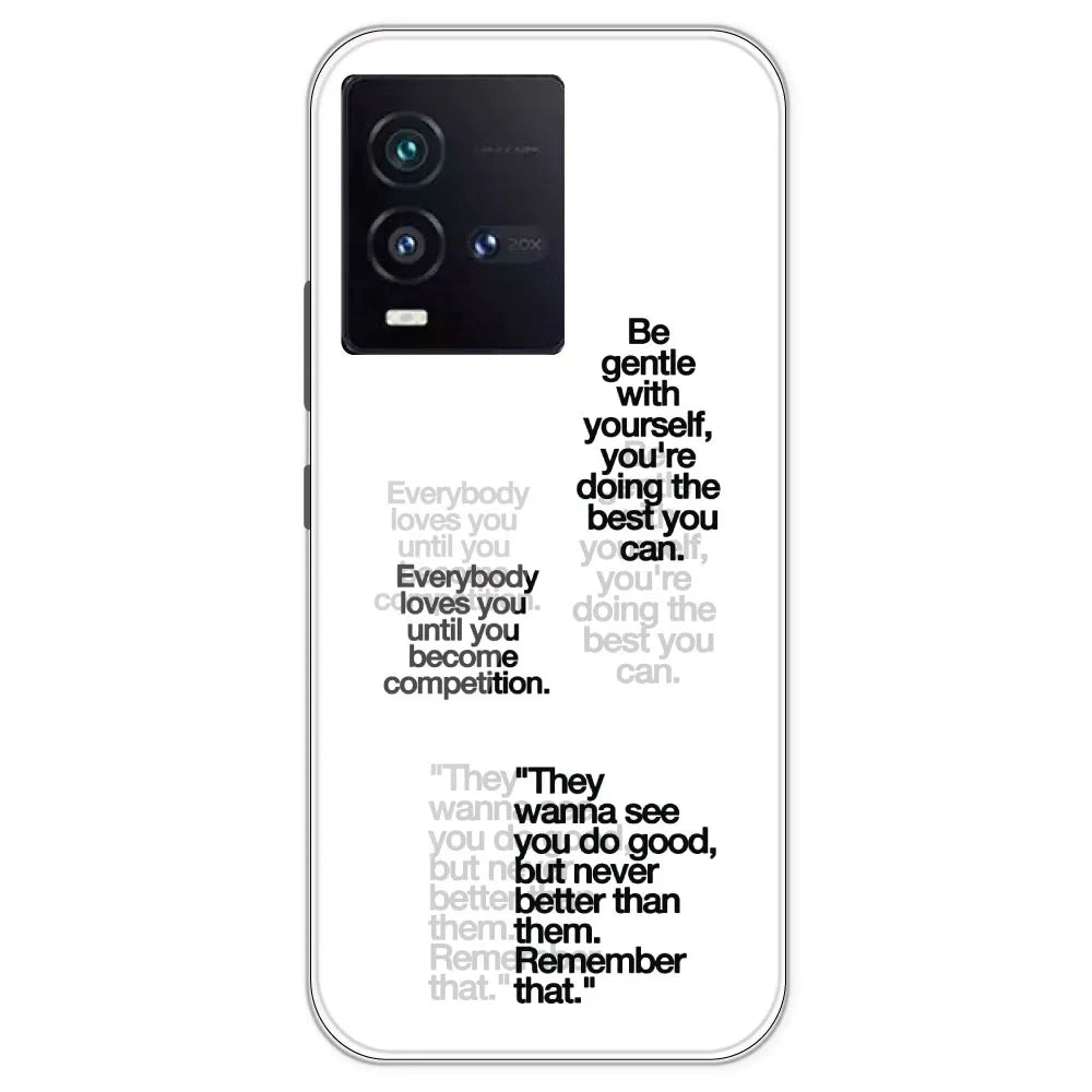 Motivational Quotes - Clear Printed Silicone Case For IQOO 9SE