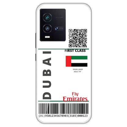 Dubai Ticket - Clear Printed Silicone Case For IQOO 9SE