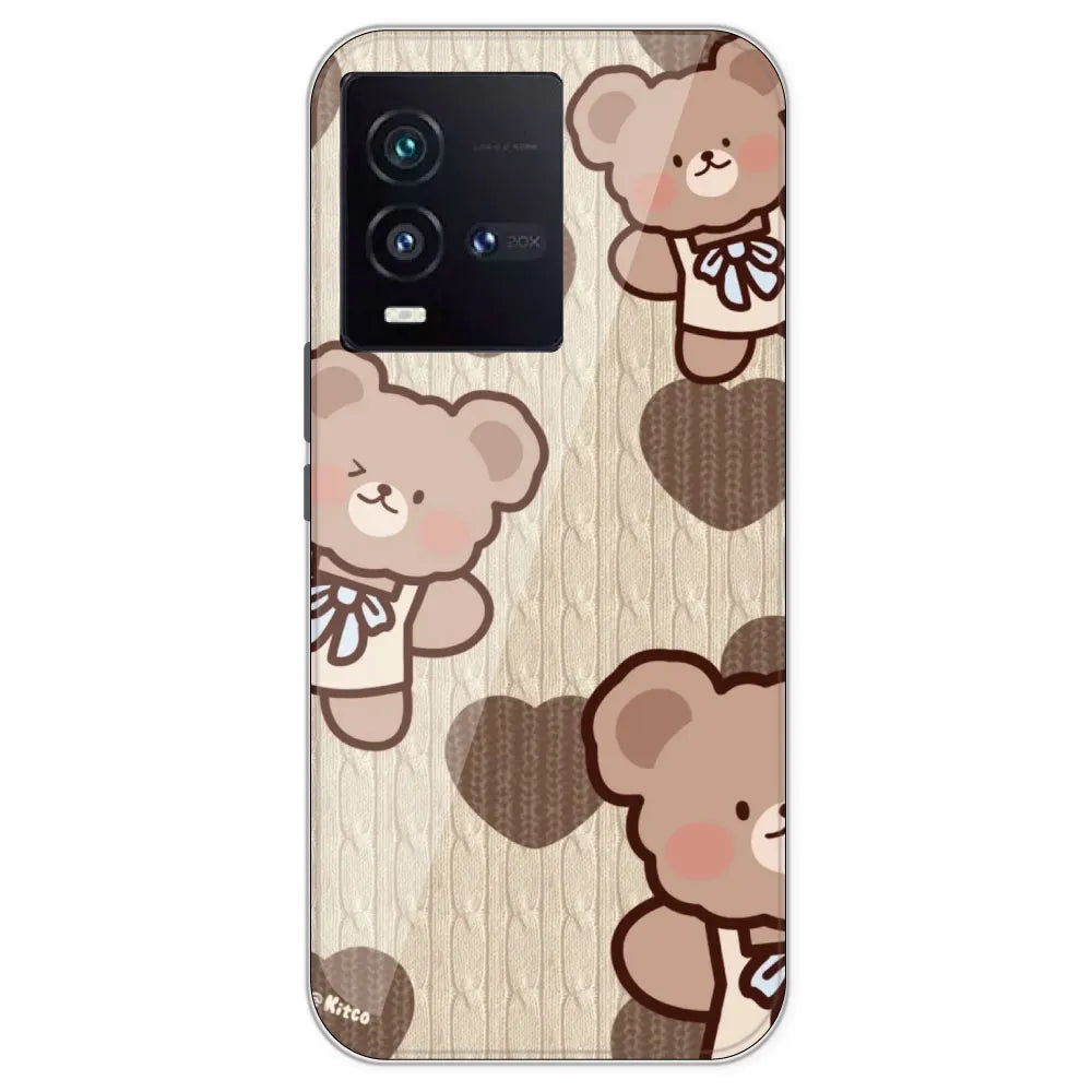 Teddy Heart - Printed Silicone Case For IQOO 9SE