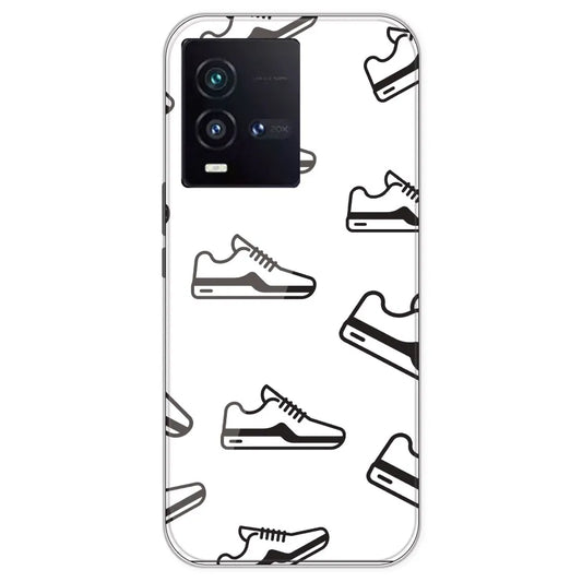Black Sneakers - Clear Printed Silicone Case For IQOO 9SE