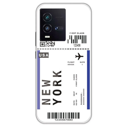 New York Ticket - Clear Printed Silicone Case For IQOO 9SE