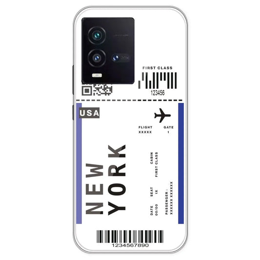 New York Ticket - Clear Printed Silicone Case For IQOO 9SE