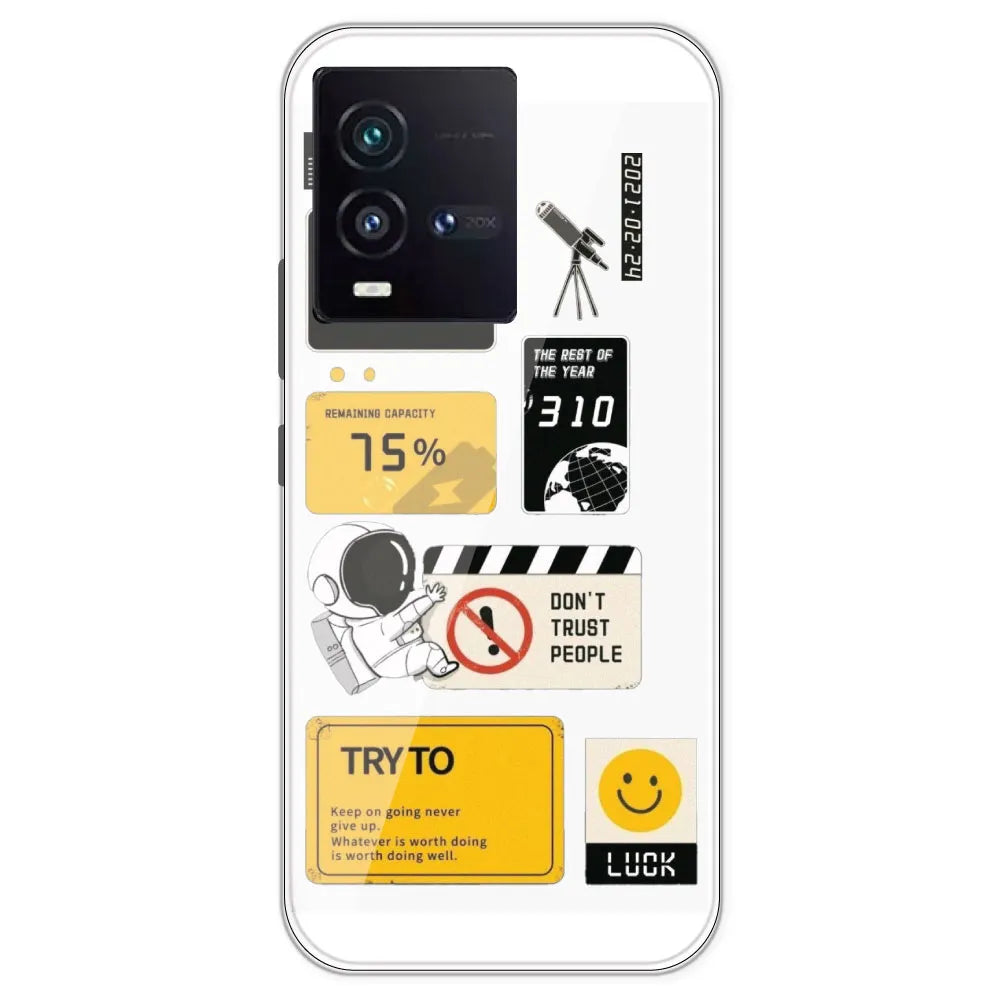 Space - Clear Printed Silicone Case For IQOO 9SE