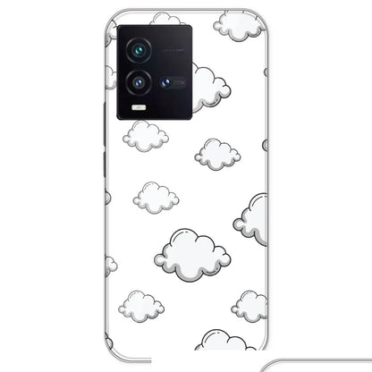 Clouds - Clear Printed Silicone Case For IQOO 9SE