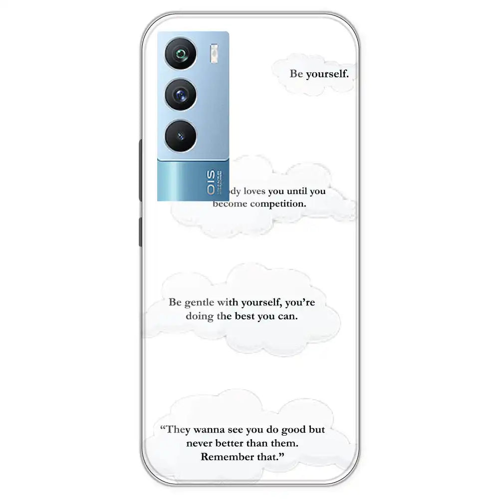 Quotes And Clouds - Clear Printed Silicone Case For iQOO Models