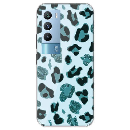 Blue Leopard Glitter Print - Printed Silicone Case For IQOO 9T