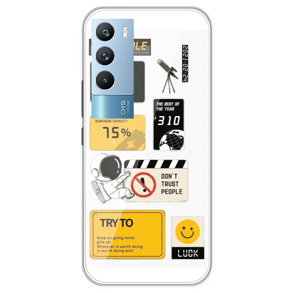 Space - Clear Printed Silicone Case For IQOO 9T