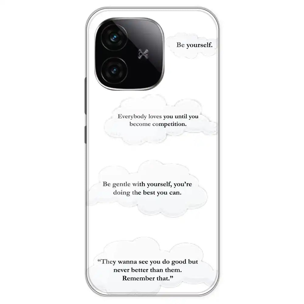 Quotes And Clouds - Clear Printed Silicone Case For iQOO Models