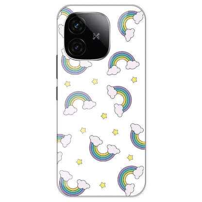 Rainbow With Clouds - Clear Printed Silicone Case For IQOO Neo 10R