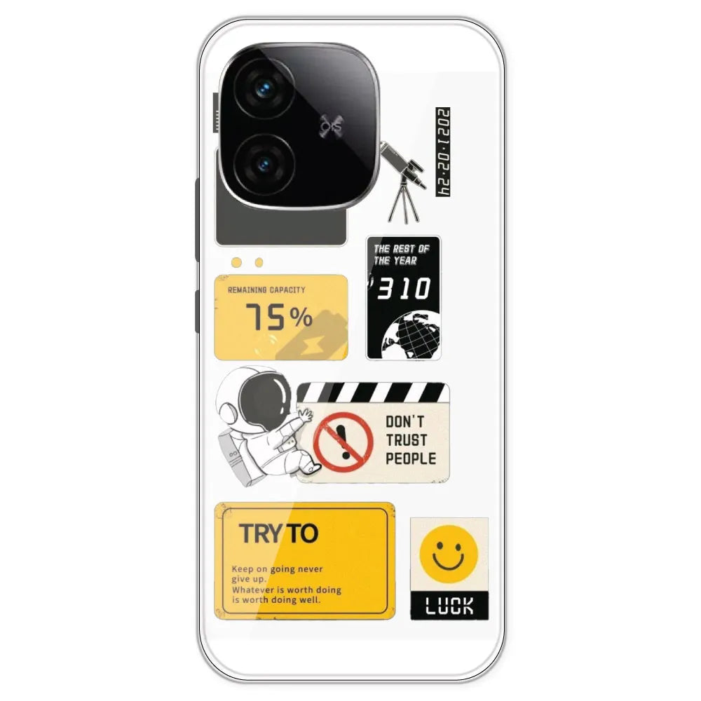 Space - Clear Printed Silicone Case For IQOO Neo 10R