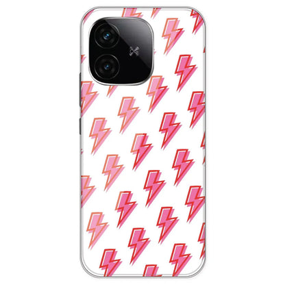 Pink Lightning Bolts - Clear Printed Silicone Case For IQOO Neo 10R