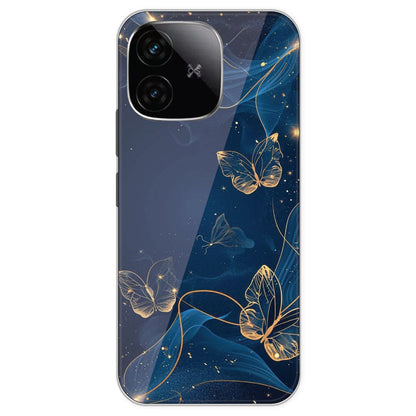 Blue With Gold Butterflies - Printed Silicone Case For IQOO Neo 10R