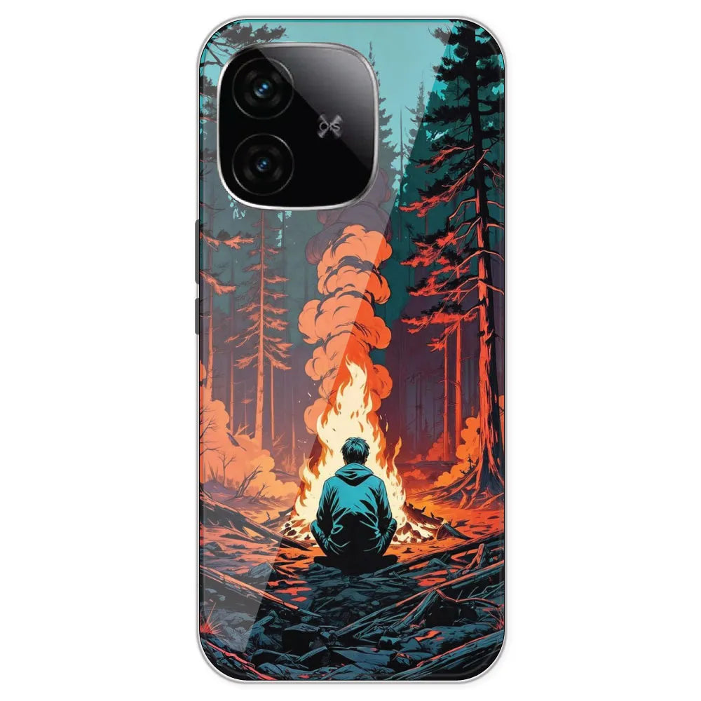 Boy With Camp Fire - Printed Silicone Case For IQOO Neo 10R