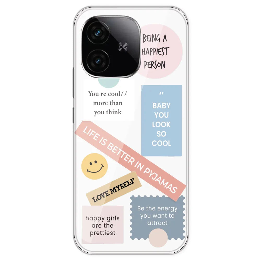 Be Happy - Clear Printed Silicone Case For IQOO Neo 10R