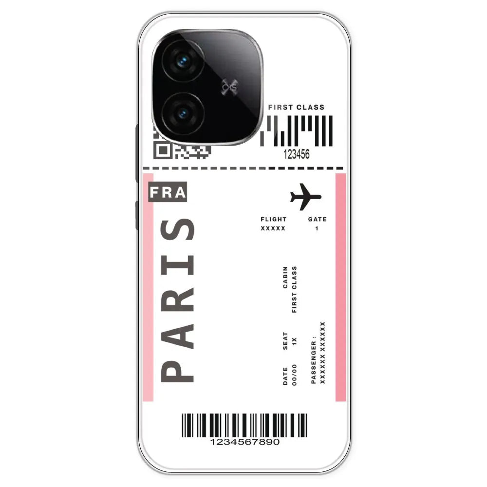 Paris Ticket - Clear Printed Silicone Case For IQOO Neo 10R