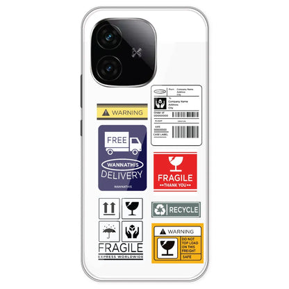 Caution Labels - Clear Printed Silicone Case For IQOO Neo 10R