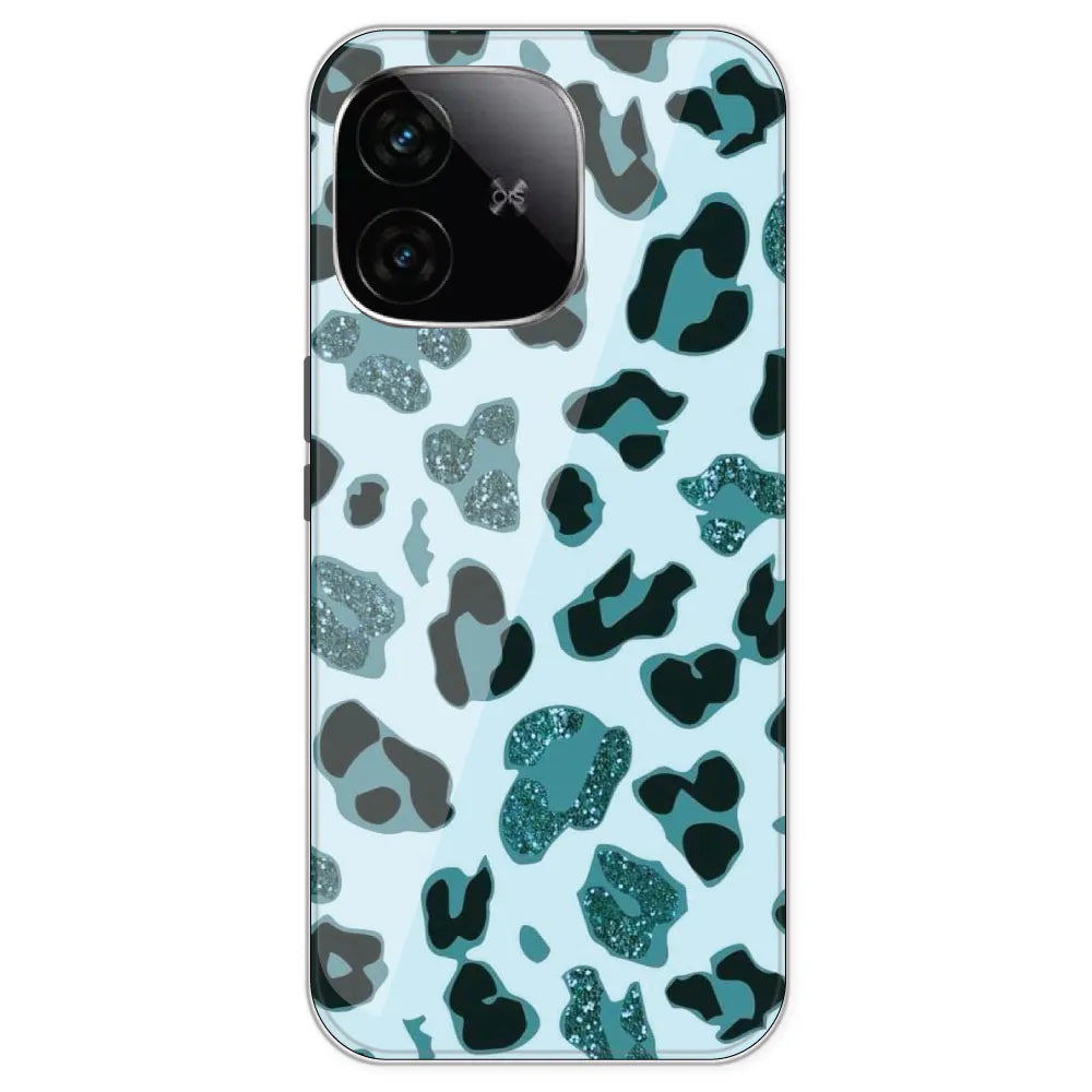 Blue Leopard Glitter Print - Printed Silicone Case For IQOO Neo 10R