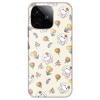Cute Bunny And Flowers- Printed Silicone Case For IQOO Neo 10R