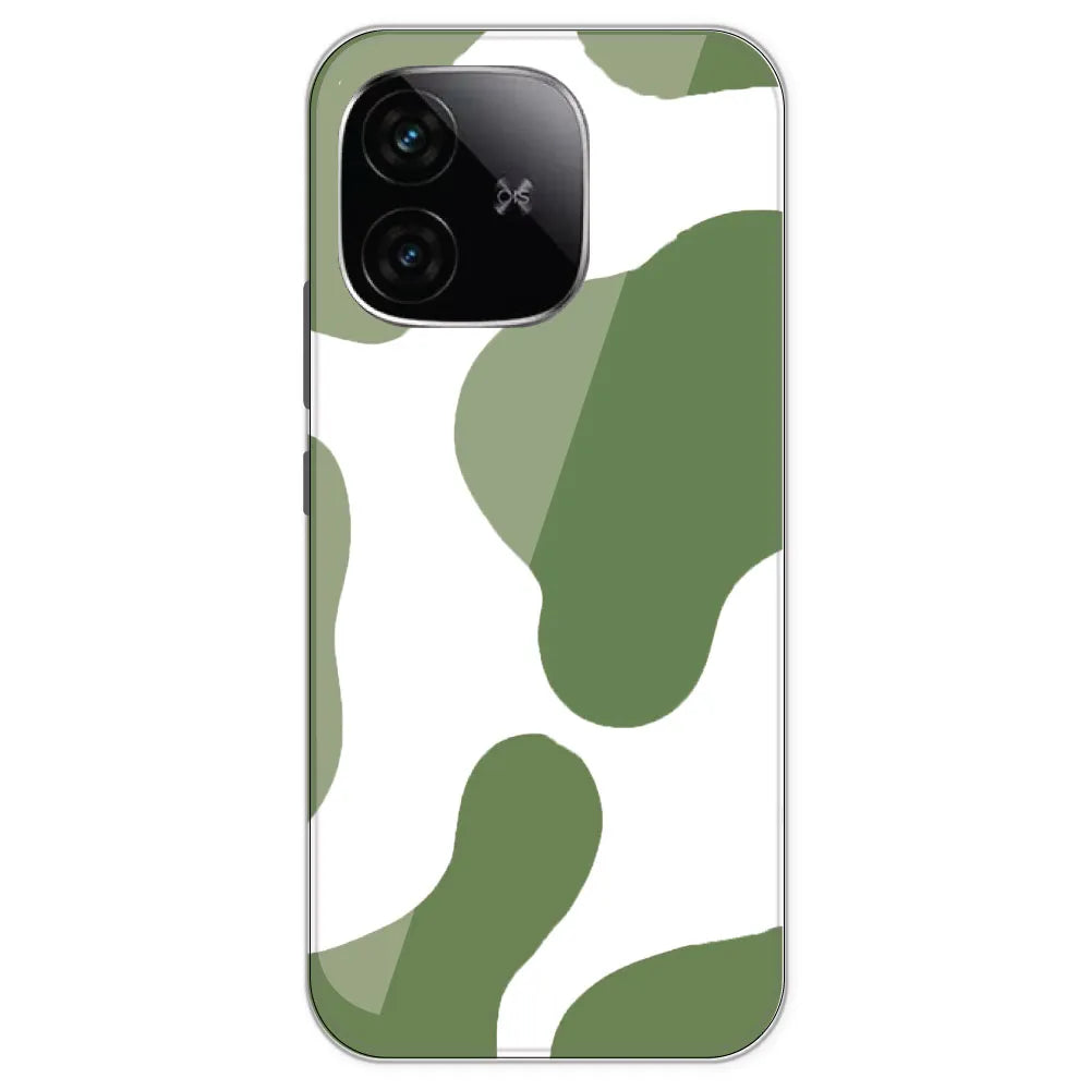 Olive Green Cow Print - Clear Printed Silicone Case For IQOO Neo 10R