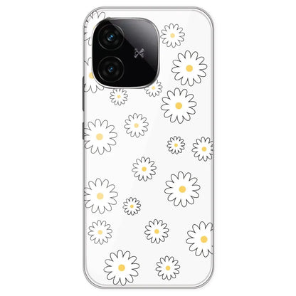 White Flowers - Clear Printed Silicone Case For IQOO Neo 10R