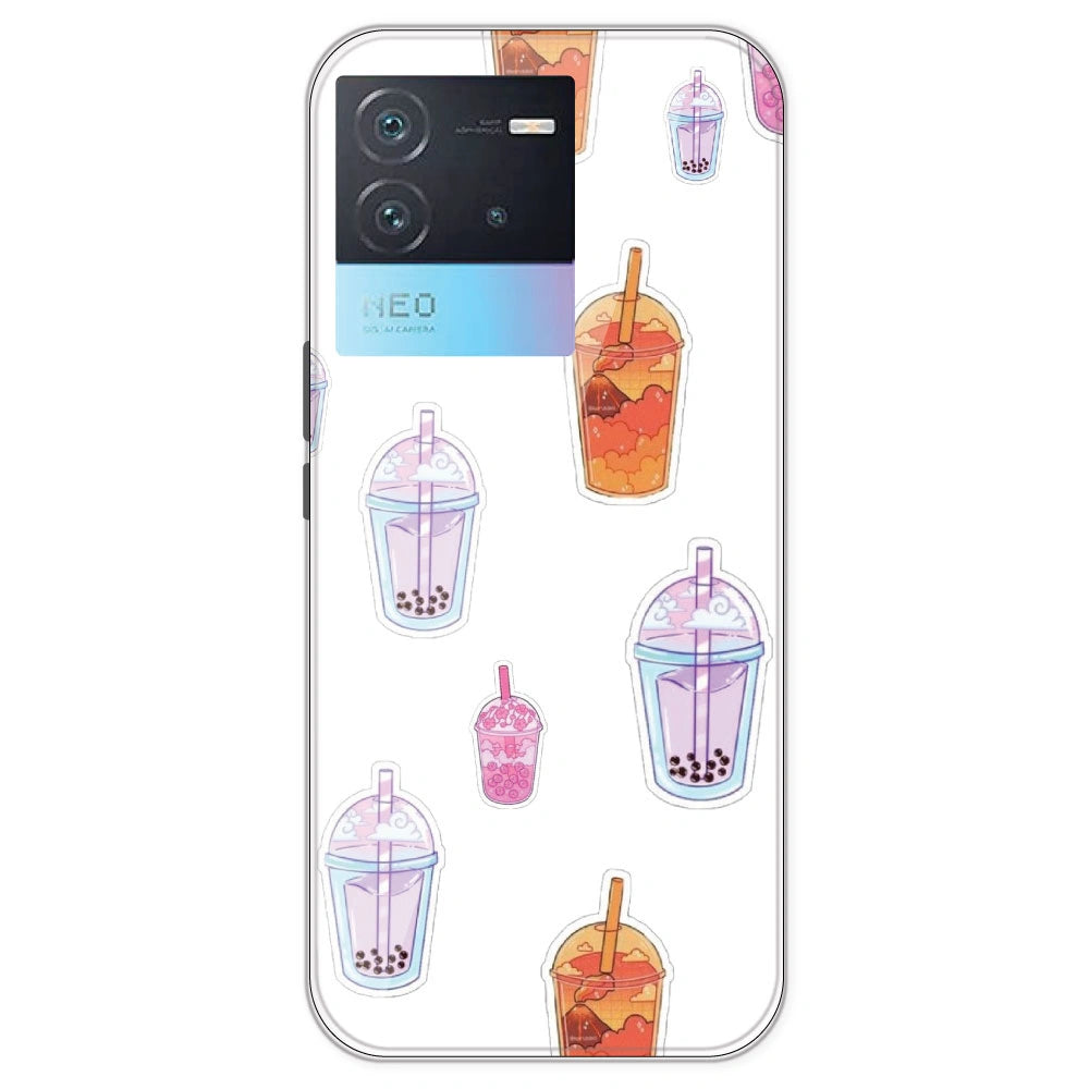 Bubble Tea - Clear Printed Silicone Case For IQOO Neo 6